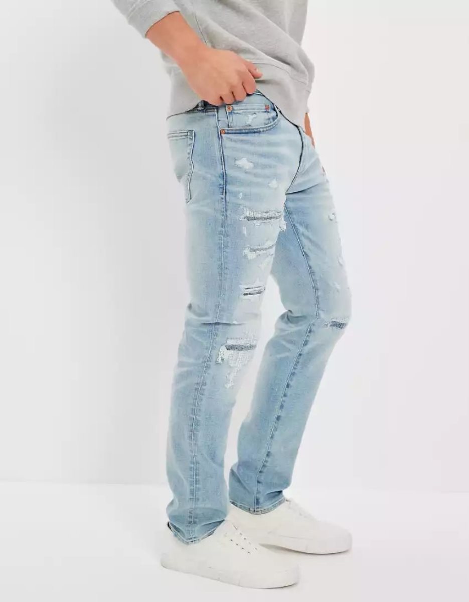 Jean American Eagle AE AirFlexPatched Slim Multicolore Homme | RTG-98576649